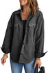 Turn Down Collar Buttoned Shirt Jacket